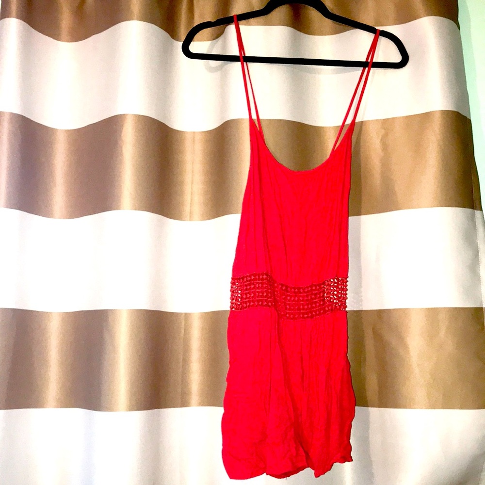 Derek & heart large romper in coral